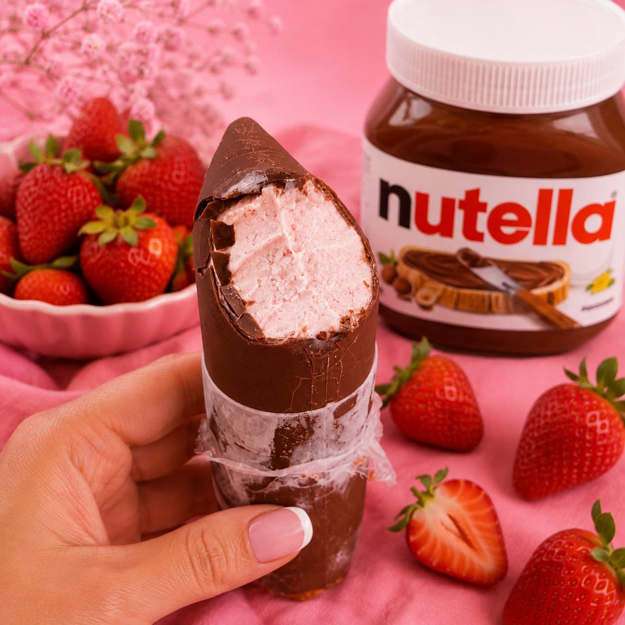 Morango com nutella
